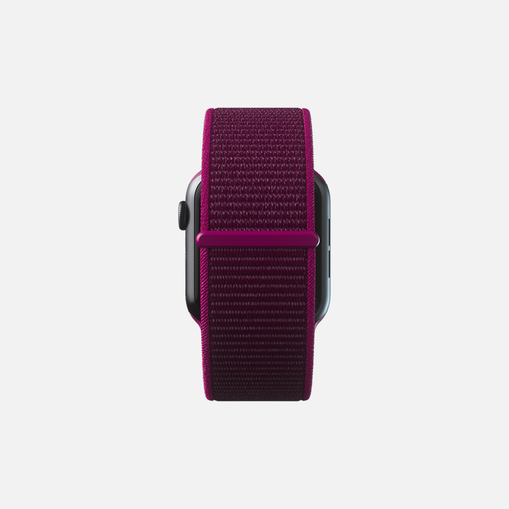 Smartwatch purple loop band isolated view on white background